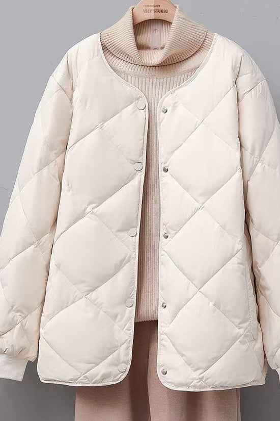 Rhombus Down Jacket Women's Short Coat