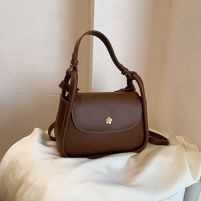 Retro Crossbody Contrast Color Saddle Shoulder Small Square Bag - Dana Fashion