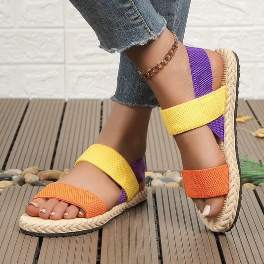 Women's Non-slip Wear-resistant Comfortable Soft Bottom Color Flat Sandals - DanaFashionstore