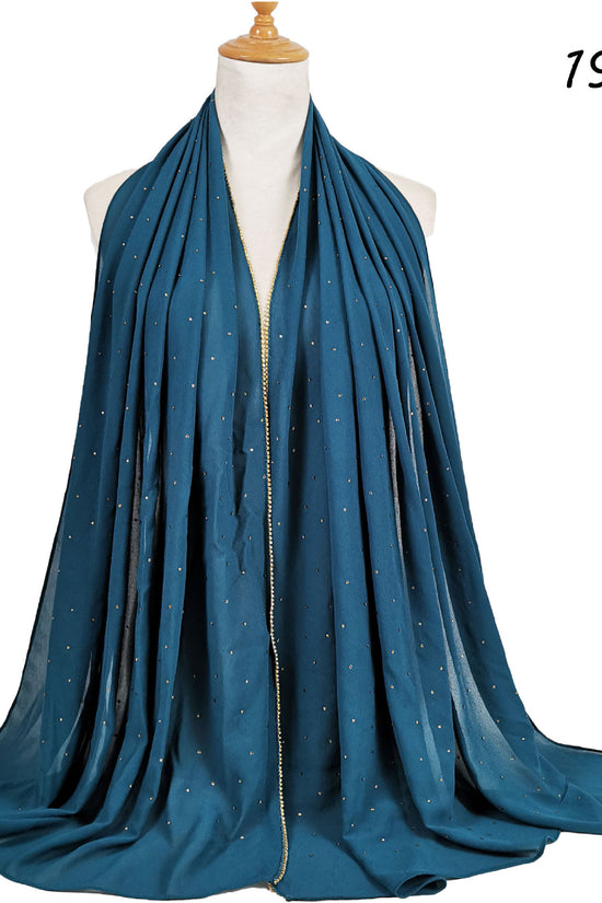 Chain Pearl Chiffon Hui Hood
