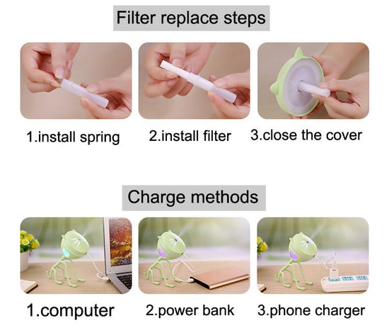 150ML Cat Ultrasonic Humidifier Aromatherapy Diffusers USB Car Air Freshener Home Mini Air Water Air Purifier Led Bulb Diffuser $34.99 Dana Fashion Color: Black Beauty Tools Information: (1). size: 157*90*175(mm) (2). color: black,white, blue (3). capacit