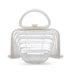 Acrylic bamboo basket hollow handbag foldable shell bag - DanaFashionstore