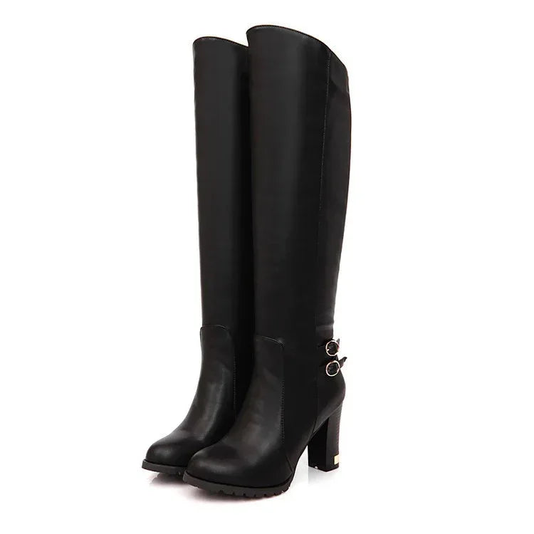 Thick Heel Over The Knee Boots High Heel Women's Boots - DanaFashionstore