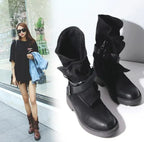 Round toe buckle with square heel - DanaFashionstore
