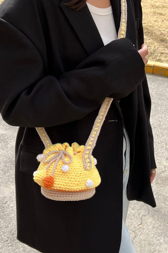 Handmade Wool Woven Mushroom Bag - Dana Fashion