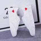Fashion New Woman PU Leather Shoes Ladies Breathable Cute Heart Flats Casual Shoes White Sneakers - DanaFashionstore