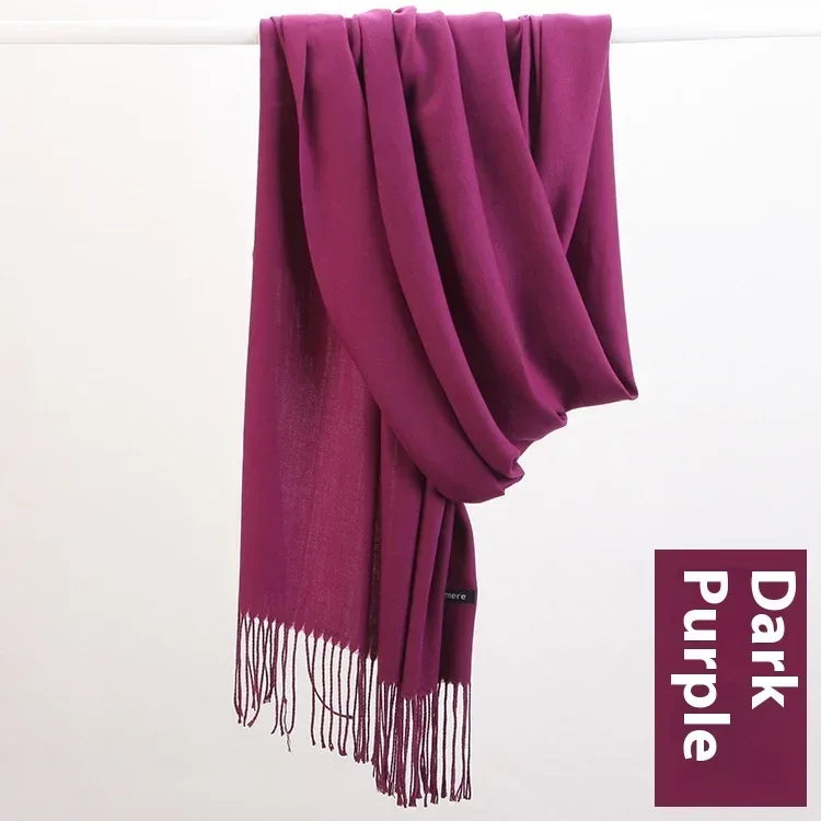 Pure Color Warm Keeping Scarf All-match Cashmere Shawl - DanaFashionstore