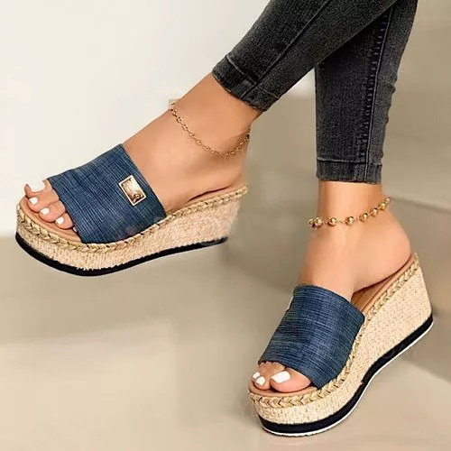 Women's Hemp Rope Platform Sandals - Summer Fashion Footwear