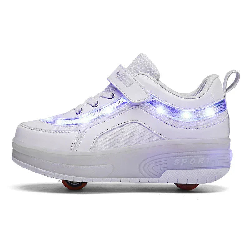 Sports Shoelace Wheels Shoes Men And Women Pulley Student Single And Double Wheel - DanaFashionstore