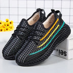 Fall And Winter Breathable Black And White Sneakers Running Mesh - DanaFashionstore