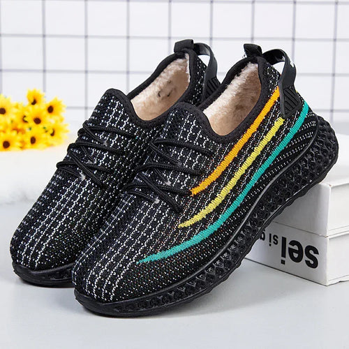 Fall And Winter Breathable Black And White Sneakers Running Mesh - DanaFashionstore