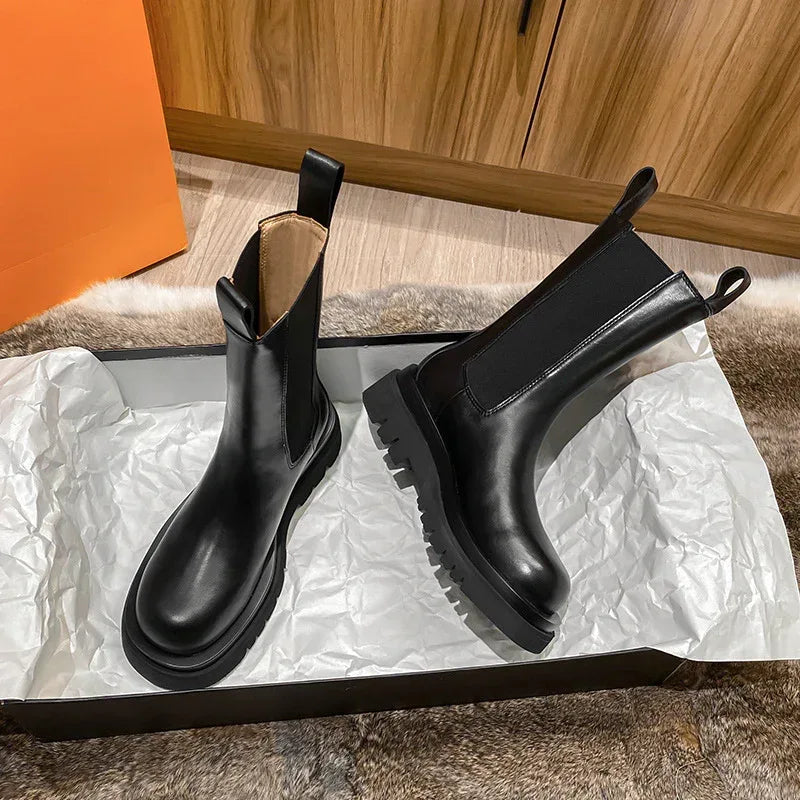 Real soft leather Martin boots women's British style boots - DanaFashionstore