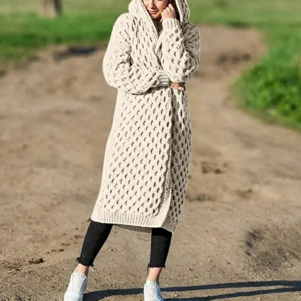 Women Winter Thick Warm Hooded Knitted Cardigan - DanaFashionstore