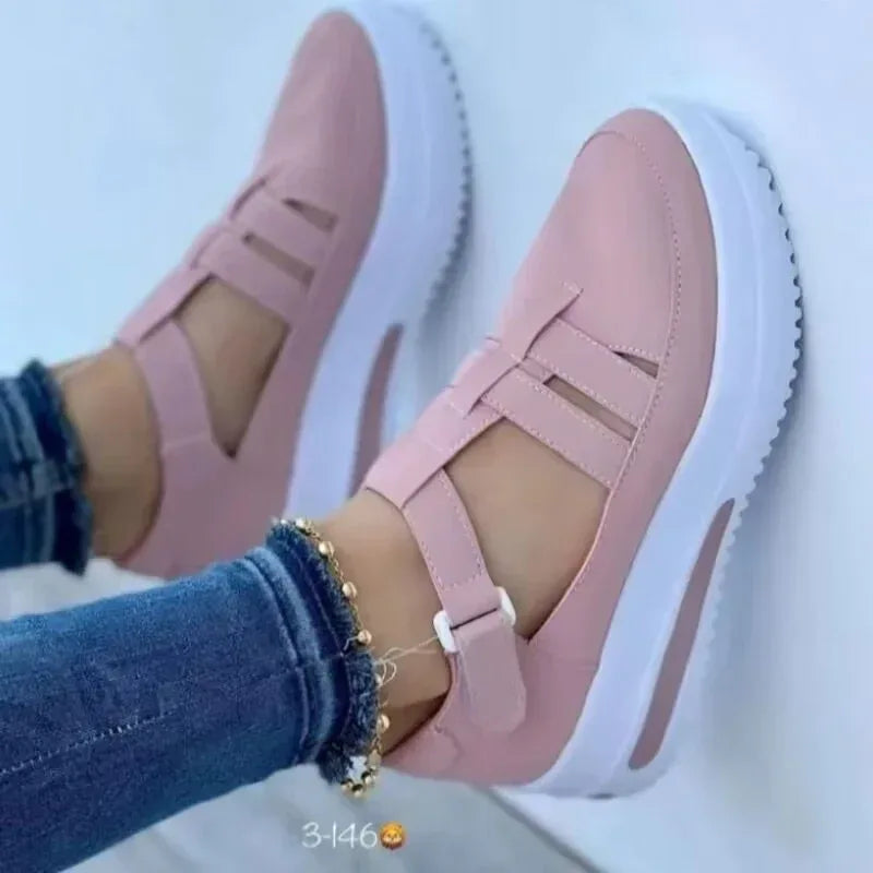 Large Women's Thick Sole Hollow Out Sports Casual Shoes - DanaFashionstore