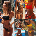 Striped Sexy Bikini Swimsuit 2026 - Beach Swimwear for Women - DanaFashionstore
