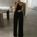 One-Shoulder Asymmetric Jumpsuit 2026 - Sleeveless Casual Jumpsuit - DanaFashionstore
