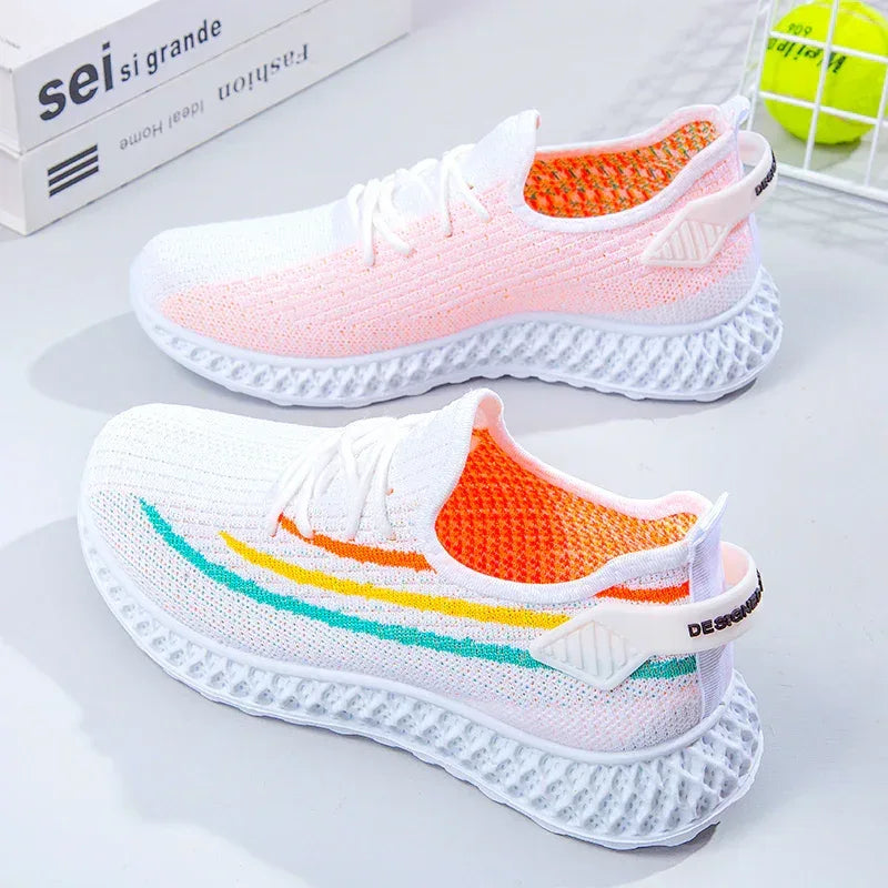 Fall And Winter Breathable Black And White Sneakers Running Mesh - DanaFashionstore