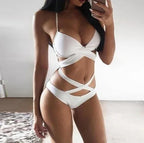 Sexy Black And White Color Matching Bikini Women'S Split Swimsuit - DanaFashionstore