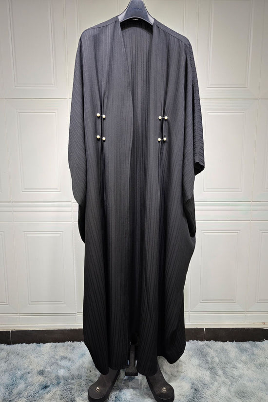 Muslim Women's Wear Modest Modern Fashion Turkish Striped Casual Plus Size Abaya Cardigan Robe