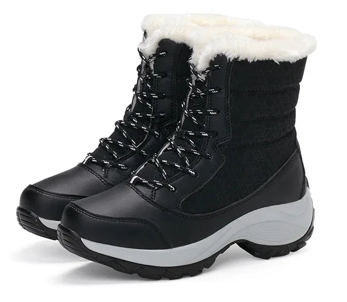 Snow Boots Female High To Help Waterproof Ladies Cotton Shoes Boots Plus Velvet Shoes - DanaFashionstore