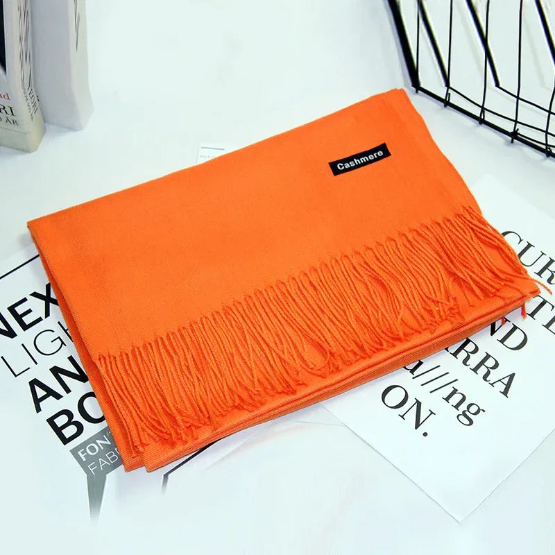 Women's Cashmere Warm Red Annual Meeting Scarf - DanaFashionstore