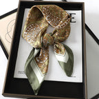 Artificial Silk Striped High-grade Korean Style Stylish Beach Arm Bag Silk Scarf - DanaFashionstore