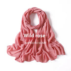 Pure Color Pearl Chiffon Scarf Headcloth Veil Chiffon Scarf - DanaFashionstore