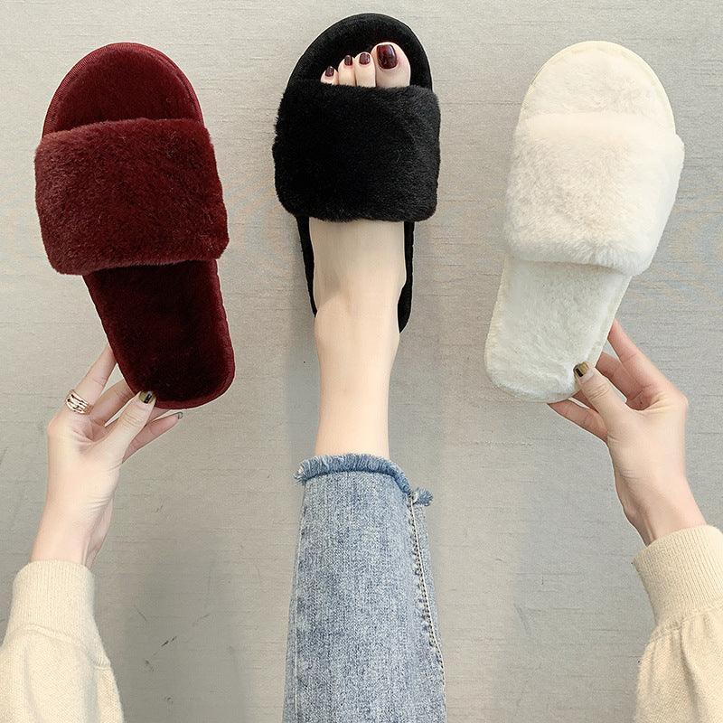 Ladies Fashion New Suede Plush Slippers - DanaFashionstore