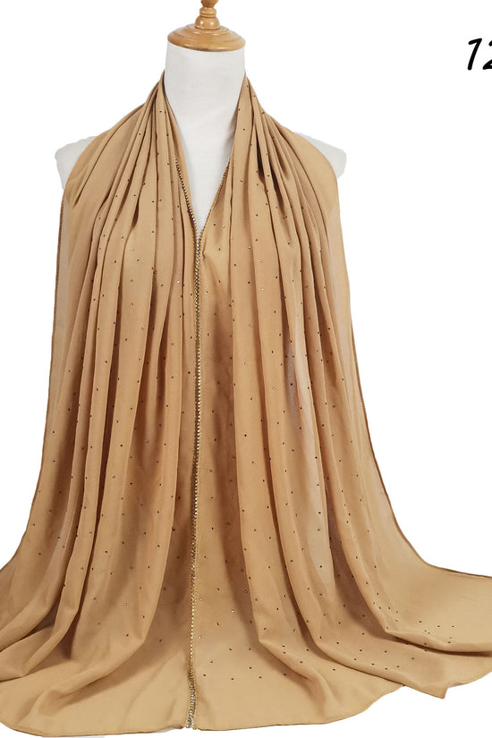 Chain Pearl Chiffon Hui Hood