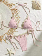 Lace-up Halterneck Triangle Cup Beach Sexy Swimsuit - DanaFashionstore
