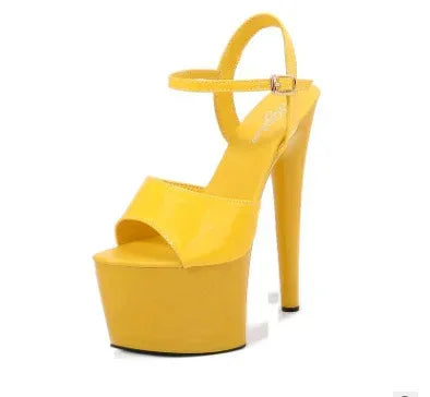 Summer New Patent Leather Fish Toe Shoes For Women High Heels Fine Sexy - DanaFashionstore