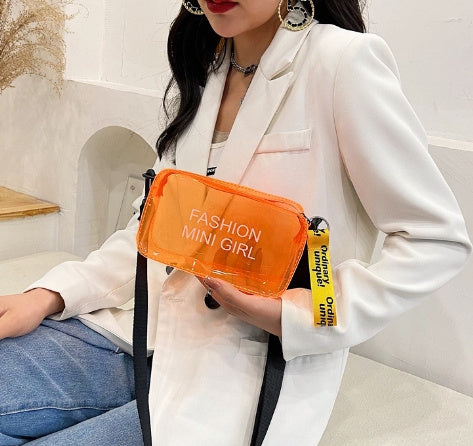 Transparent Square Fashion Trend Jelly Single Shoulder Diagonal Cross Bag - Dana Fashion
