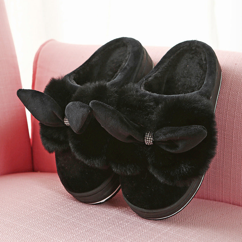 Women's Thick-soled Winter High-heeled Cotton Slippers
