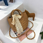 Fashion Western Lace Bow Straw Bag - DanaFashionstore