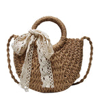Fashion Western Lace Bow Straw Bag - DanaFashionstore