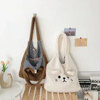 Lamb Wool Large Capacity Plush Embroidery Shopping Bag - DanaFashionstore