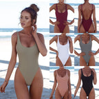 European And Beautiful One-piece Swimsuit Sexy Solid Color Bikini - DanaFashionstore