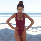 European And Beautiful One-piece Swimsuit Sexy Solid Color Bikini - DanaFashionstore