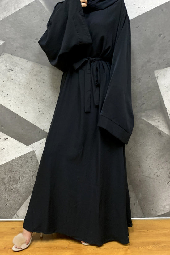 Solid Color Plus Size Lace-up Muslim Dress