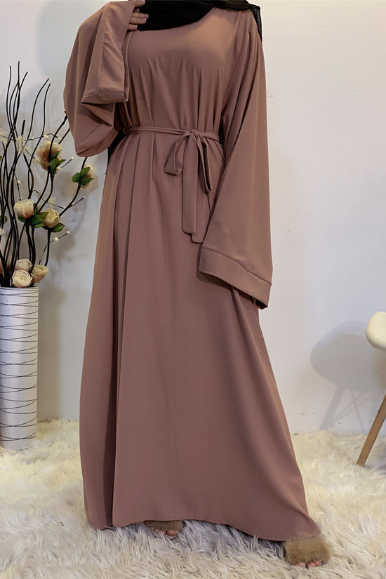 Solid Color Plus Size Lace-up Muslim Dress
