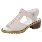 Round Toe Side Zipper Casual Student Sandals - DanaFashionstore