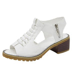 Round Toe Side Zipper Casual Student Sandals - DanaFashionstore