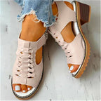 Round Toe Side Zipper Casual Student Sandals - DanaFashionstore