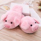 Toot Pig Plush Cotton Slippers Women's Baotou Non-slip Warm Home Indoor Floor Shoes - DanaFashionstore