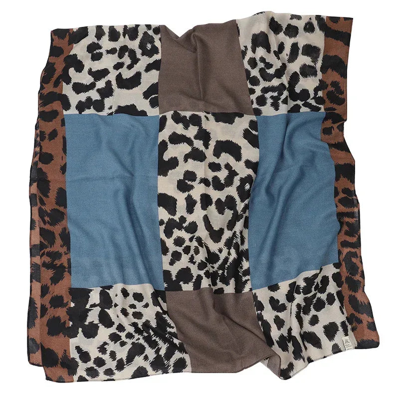 Leopard Print Cotton And Linen Scarf Women Printing Long Gauze Scarf - DanaFashionstore