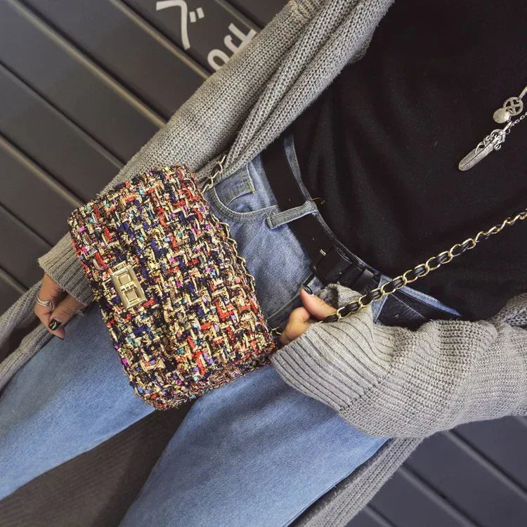 Autumn and winter new women's bag wild small square bag Japan and South Korea fashion lock chain bag shoulder slung - DanaFashionstore