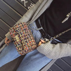 Autumn and winter new women's bag wild small square bag Japan and South Korea fashion lock chain bag shoulder slung - DanaFashionstore