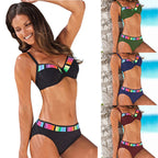 Swimsuit Female Underwire Sexy Bikini Split 4-color Stitching Swimsuit
