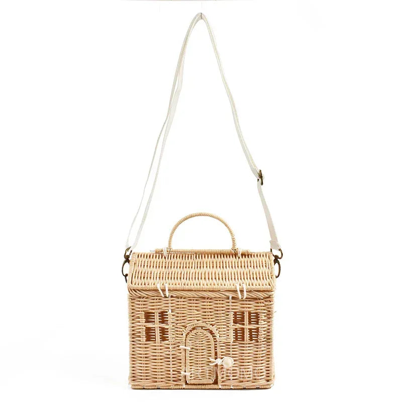 Hand-woven small house messenger bag - DanaFashionstore