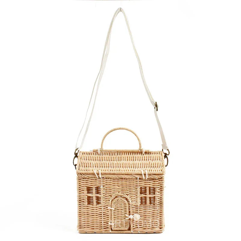 Hand-woven small house messenger bag - DanaFashionstore